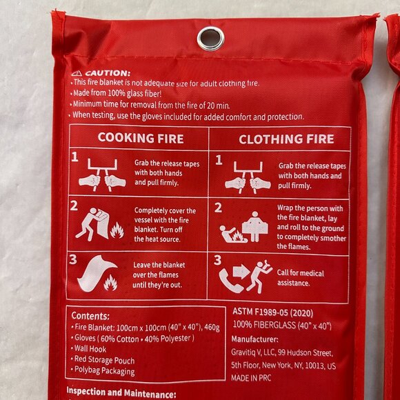 Protect Life Emergency Fire Blanket Kit 2 Pack / 40" x 40" Fire Blanket - Picture 11 of 12